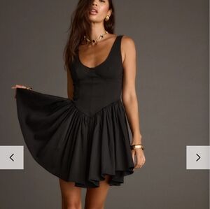 NWT -- Kit Black Drop Waist Mini Dress